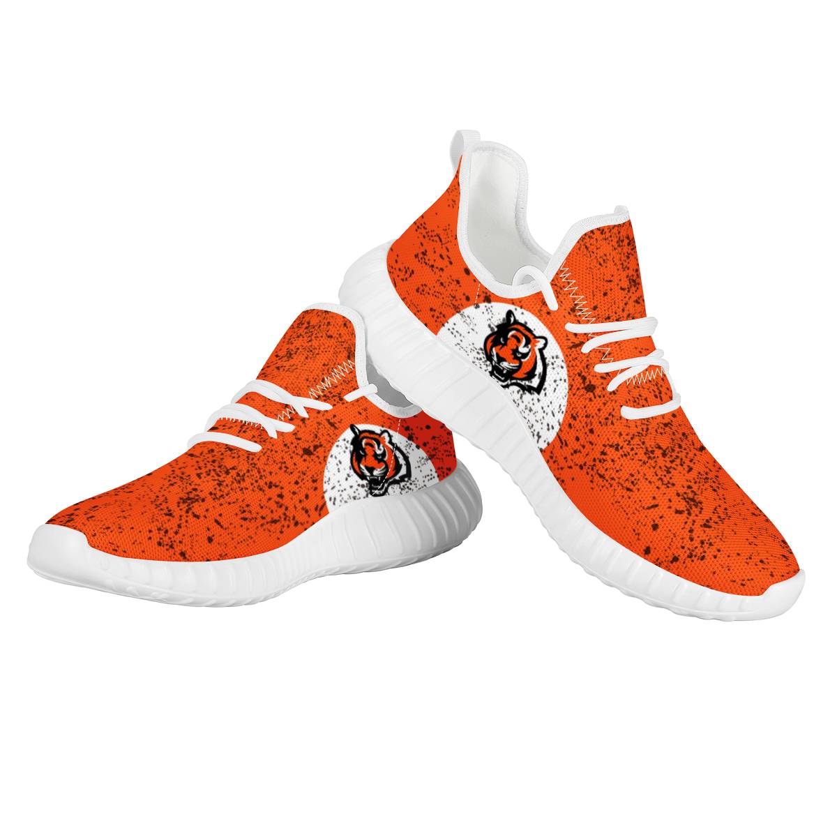 Women's Cincinnati Bengals Mesh Knit Sneakers/Shoes 004 Women's Cincinnati Bengals Mesh Knit Sneakers/Shoes 004